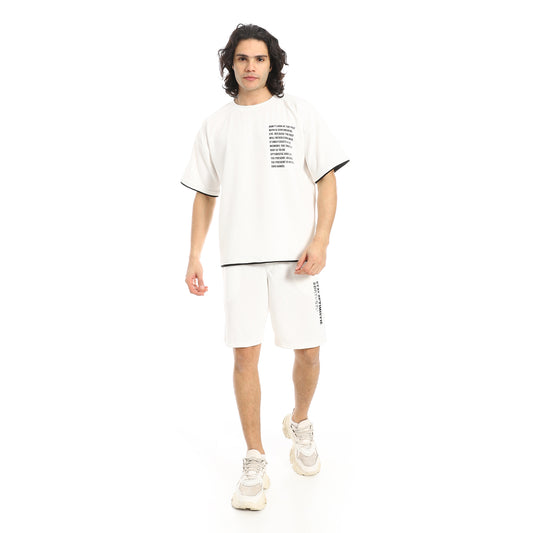 Slip On Printed T Shirt and Shorts Set