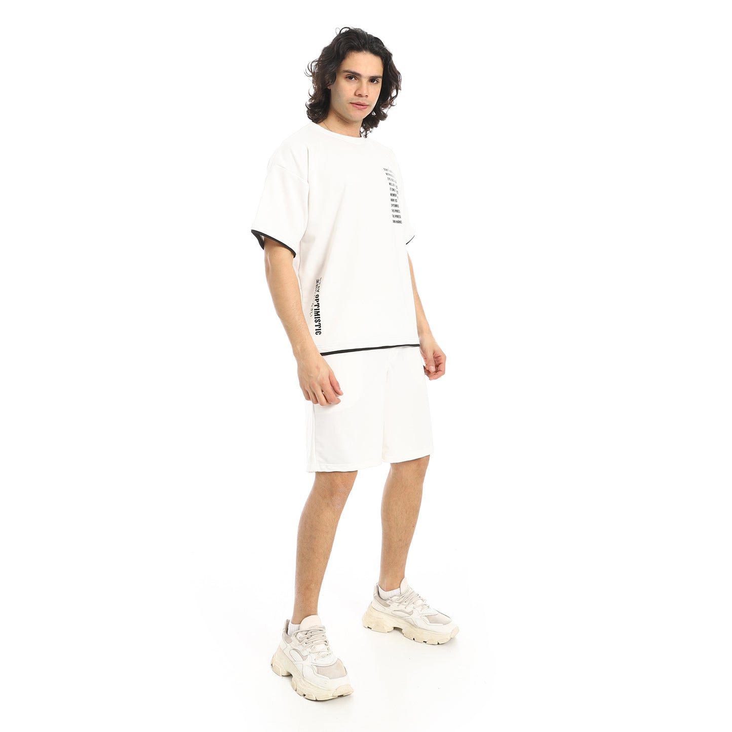 Slip On Printed T Shirt and Shorts Set