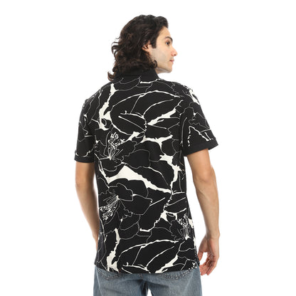 Self Pattern Regular Fit Polo Shirt