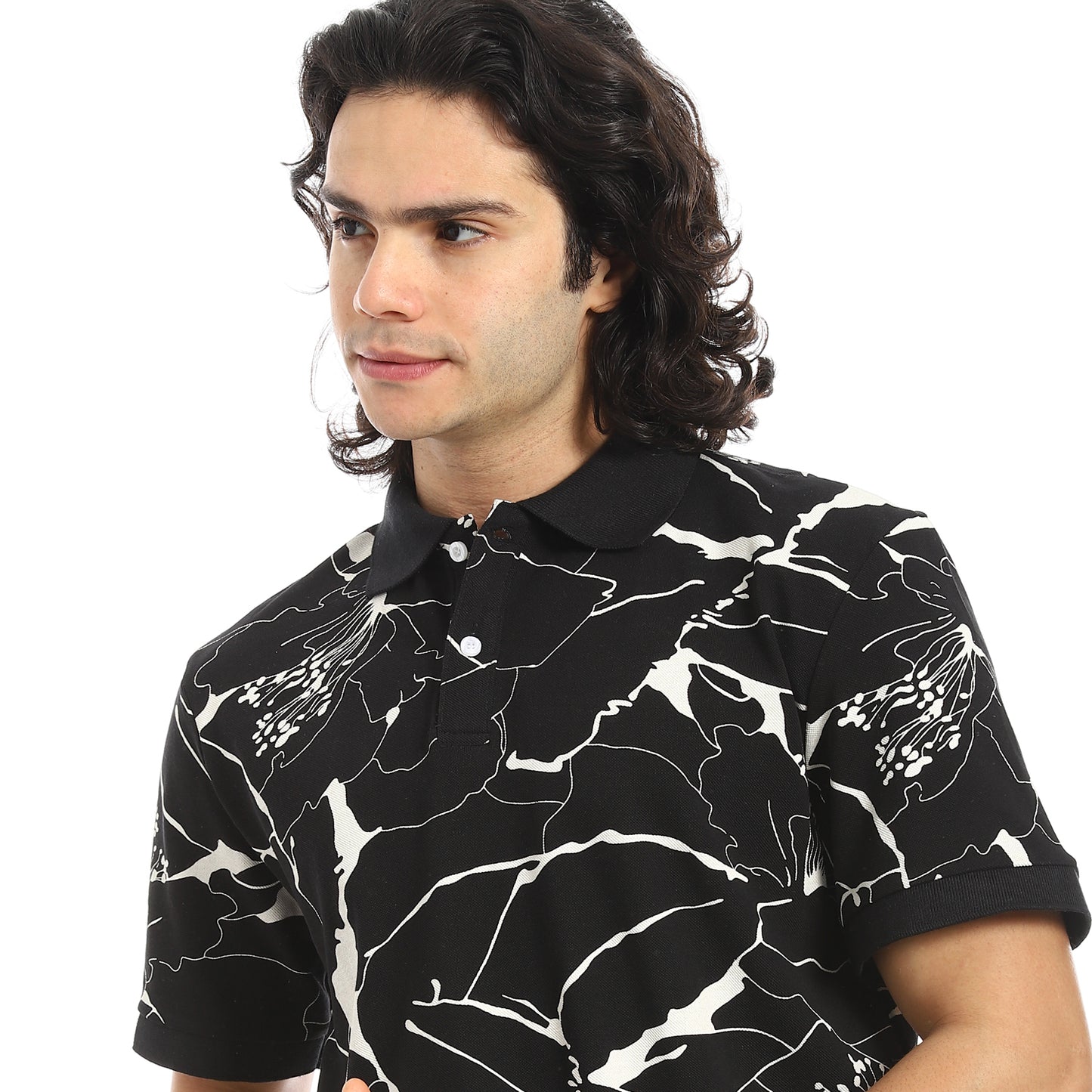 Self Pattern Regular Fit Polo Shirt