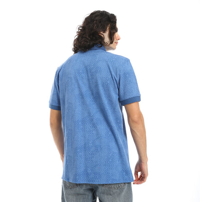 Self Pattern Regular Fit Polo Shirt