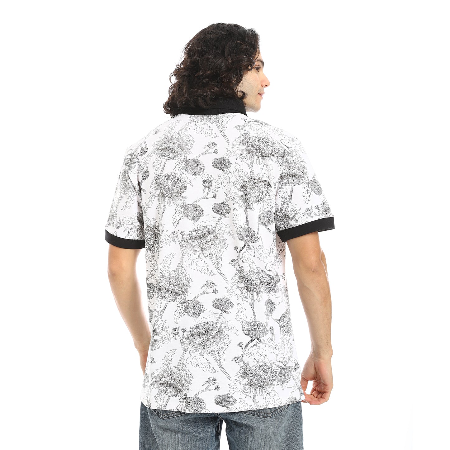 Self Pattern Regular Fit Polo Shirt
