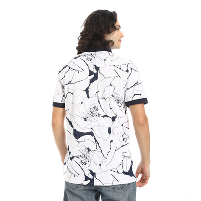 Self Pattern Regular Fit Polo Shirt