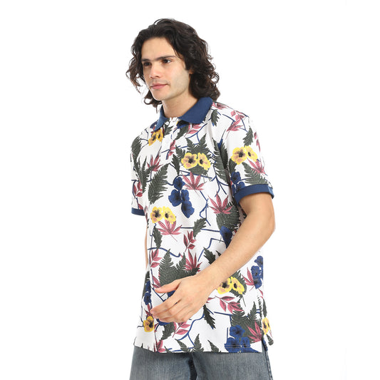 Self Pattern Regular Fit Polo Shirt