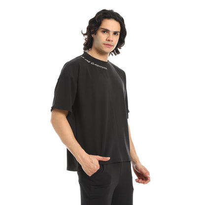 White Slip On Back Printed T-Shirt and Pants Set