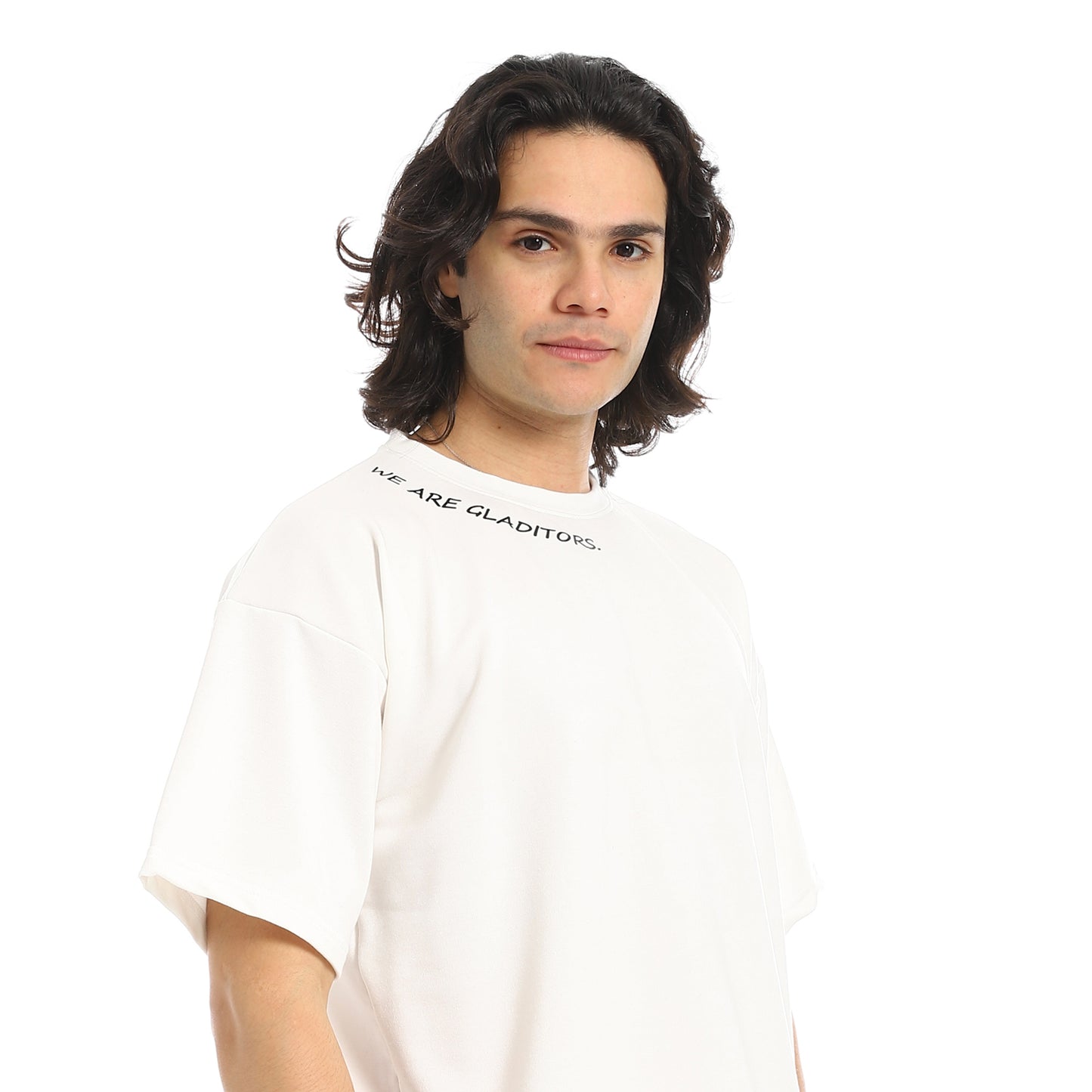 White Slip On Back Printed T-Shirt and Pants Set