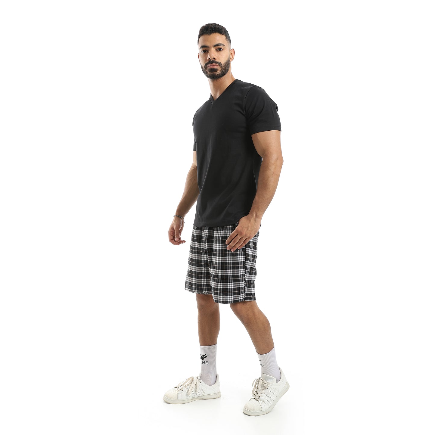 Cotton Short and V Collar Half Sleeves T-Shirt Pijama Set