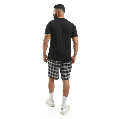 Cotton Short and V Collar Half Sleeves T-Shirt Pijama Set