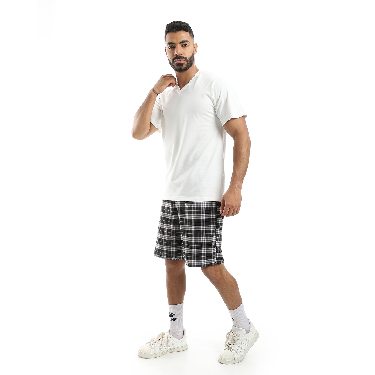 Cotton Short and V Collar Half Sleeves T-Shirt Pijama Set
