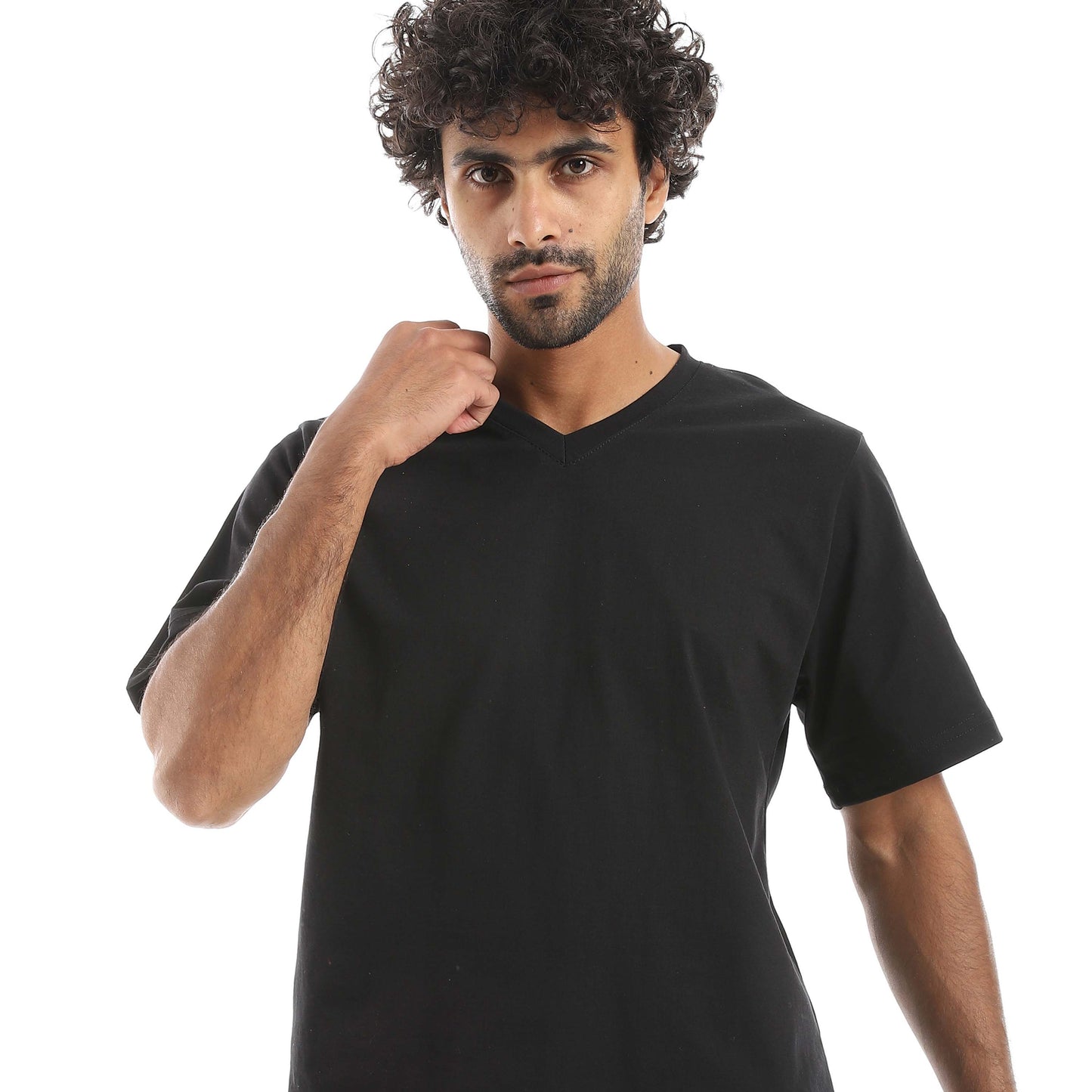 RED CIRCLE V-neck pajamas and plain shorts men