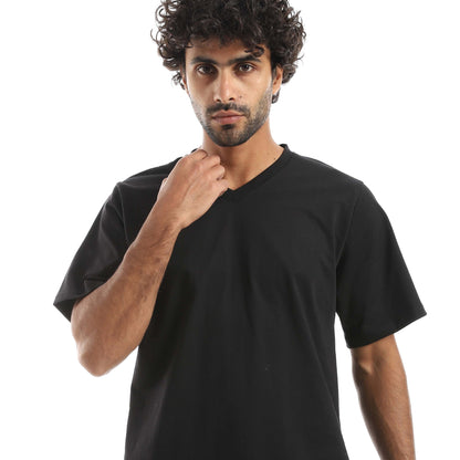 RED CIRCLE V-neck pajamas and plain shorts men