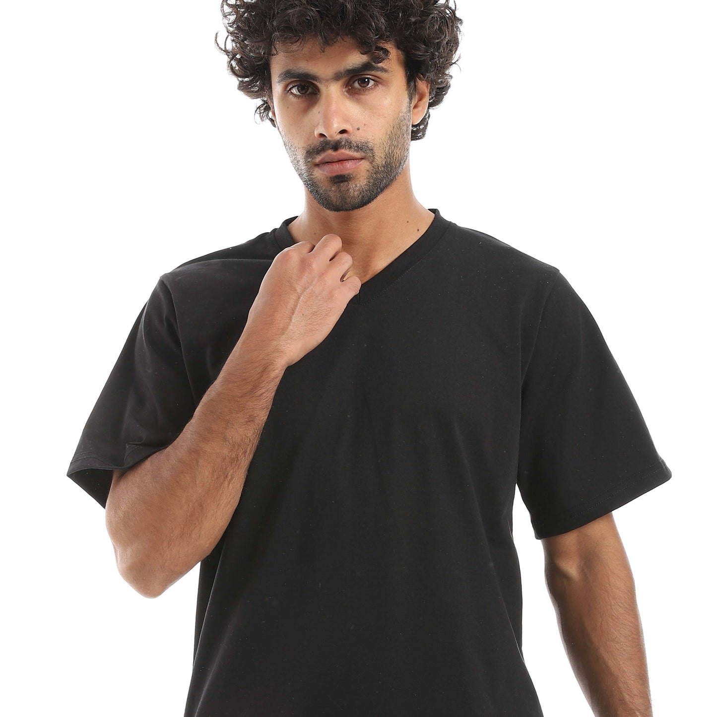 RED CIRCLE V-neck pajamas and plain shorts men