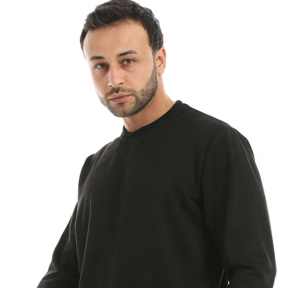 Red Circle Pajama Chamois Round Neck with Gingham Pant Men