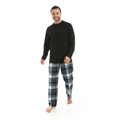 Red Circle Pajama Chamois Round Neck with Gingham Pant Men