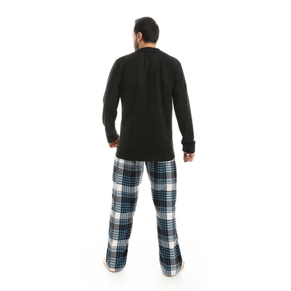 Red Circle Pajama Chamois Round Neck with Gingham Pant Men