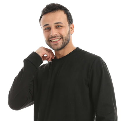 Red Circle Pajama Chamois Round Neck with Gingham Pant Men