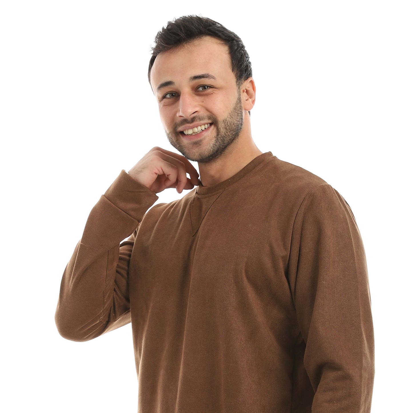 Red Circle Pajama Chamois Round Neck with Gingham Pant Men