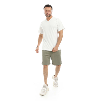 Off Cliff  Pajamas V Round with Biscuit Shorts Men