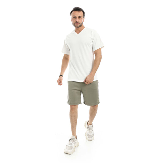 Off Cliff  Pajamas V Round with Biscuit Shorts Men