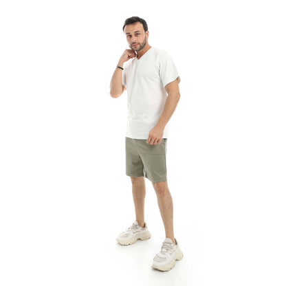 Off Cliff  Pajamas V Round with Biscuit Shorts Men