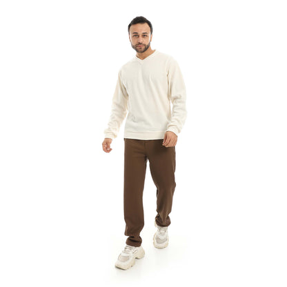 Red Circle Falafel V Neck Half Sleeves Pajamas with pants men