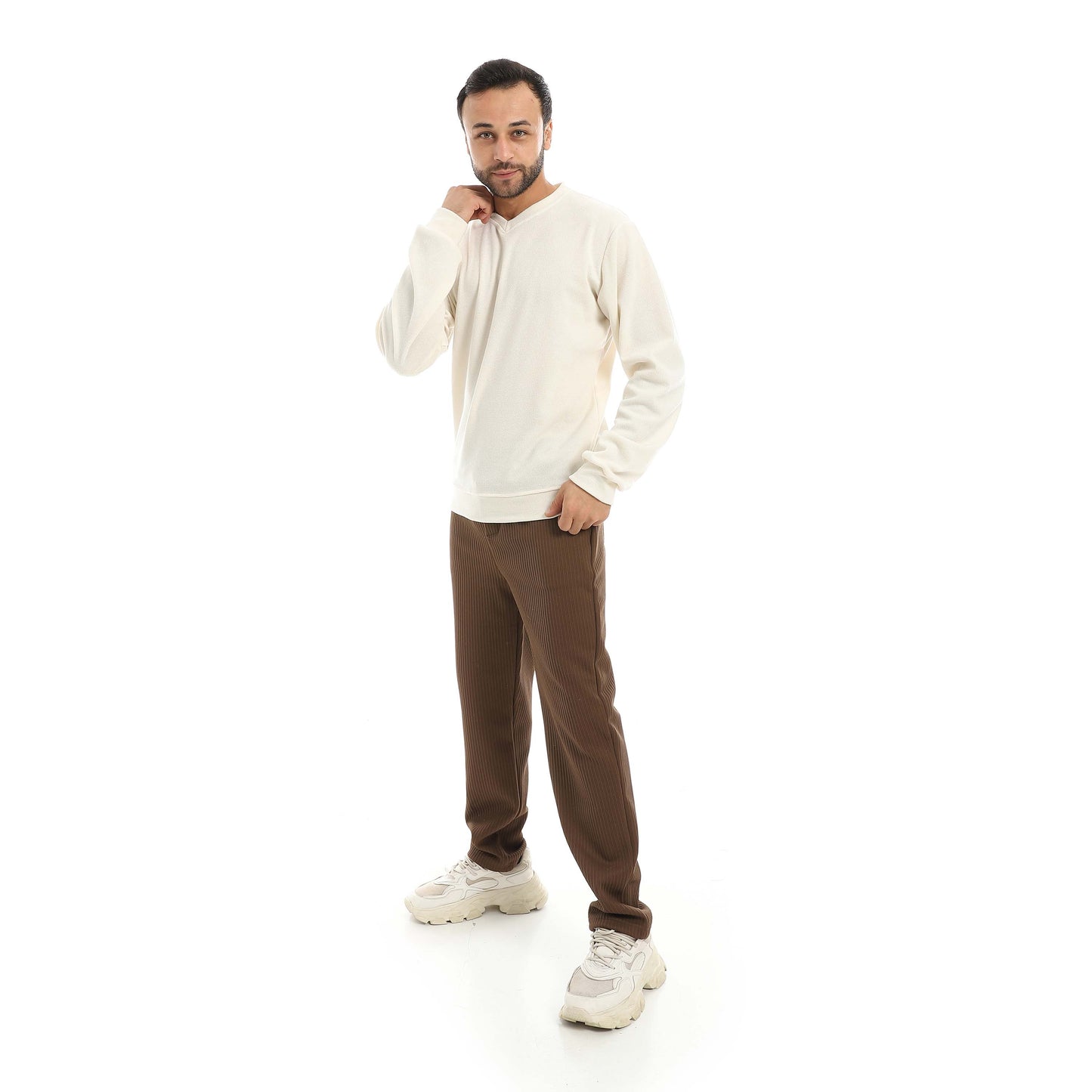 Red Circle Falafel V Neck Half Sleeves Pajamas with pants men