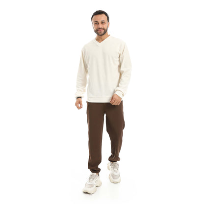 Red Circle Falafel V Neck Pajamas + trikoh Pants men