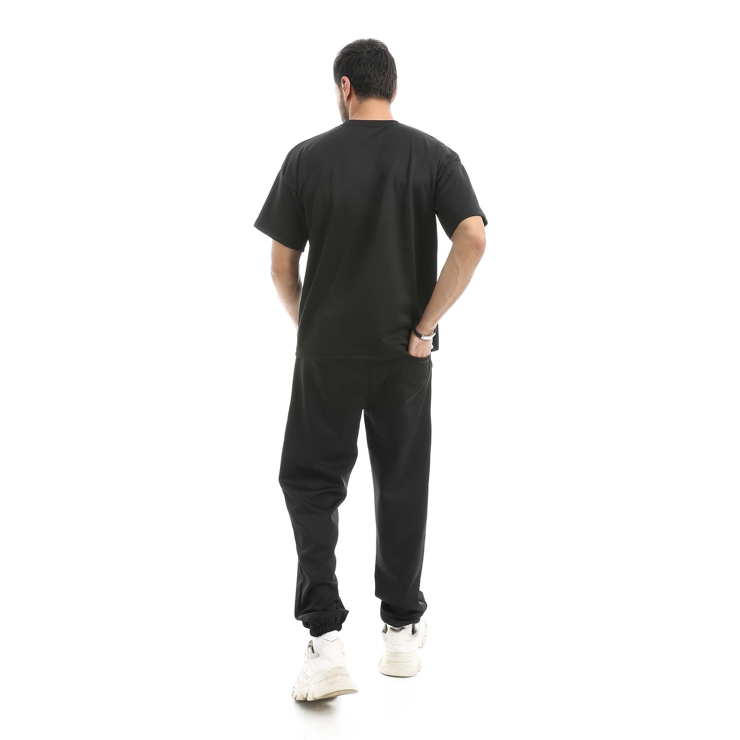 طقم تي شيرت كبير الحجم + بنطلون