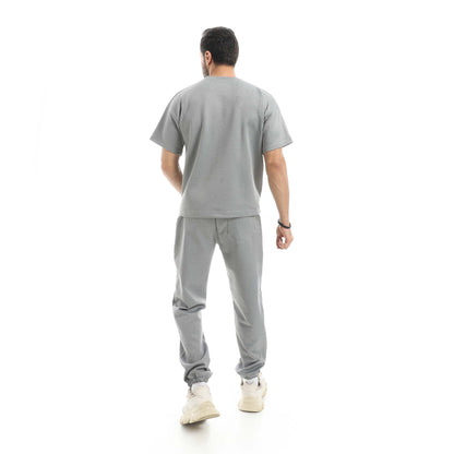 طقم تي شيرت كبير الحجم + بنطلون