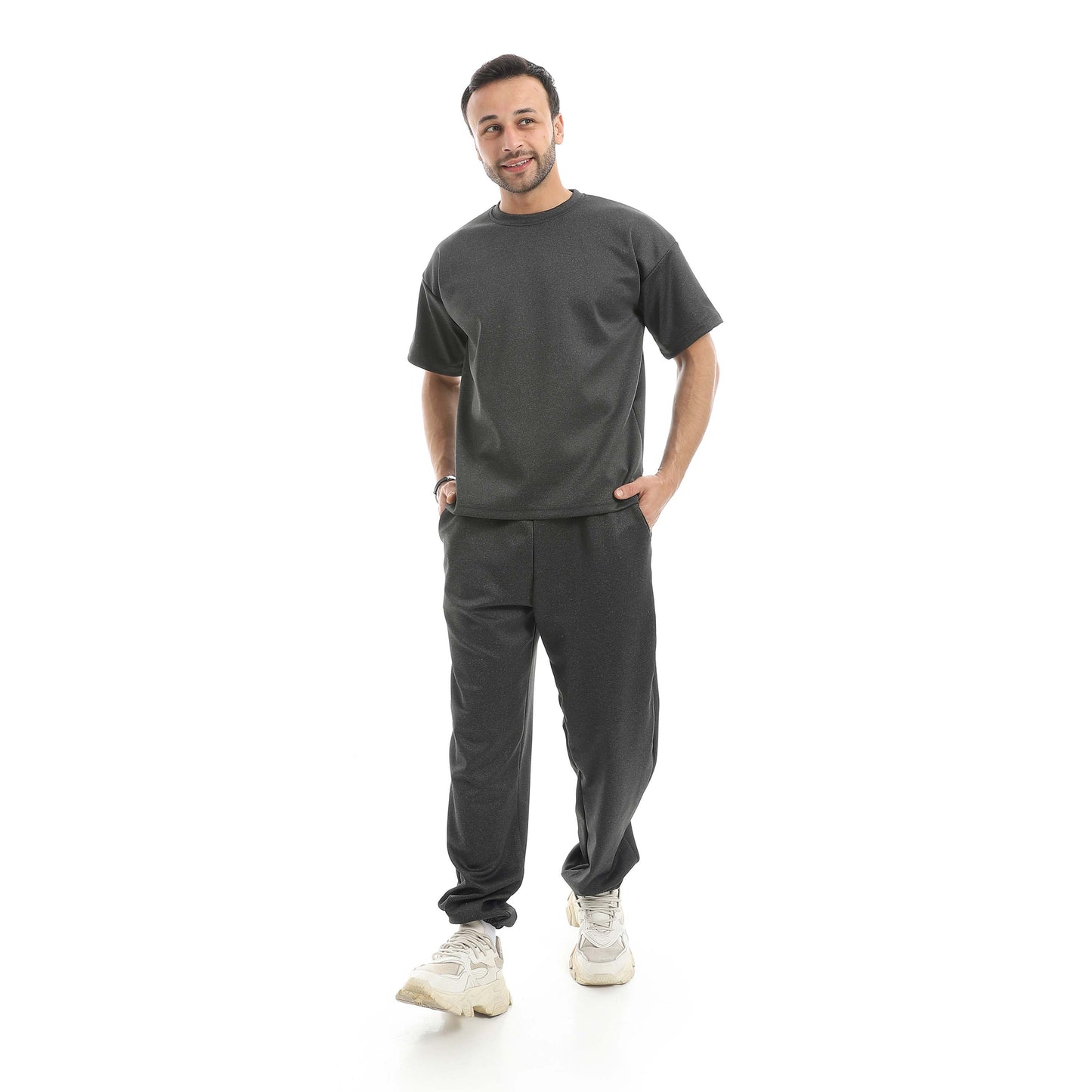 طقم تي شيرت كبير الحجم + بنطلون