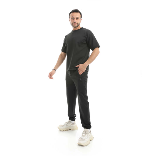 Oversize Bracelet T-Shirt Set + Zipper Pants