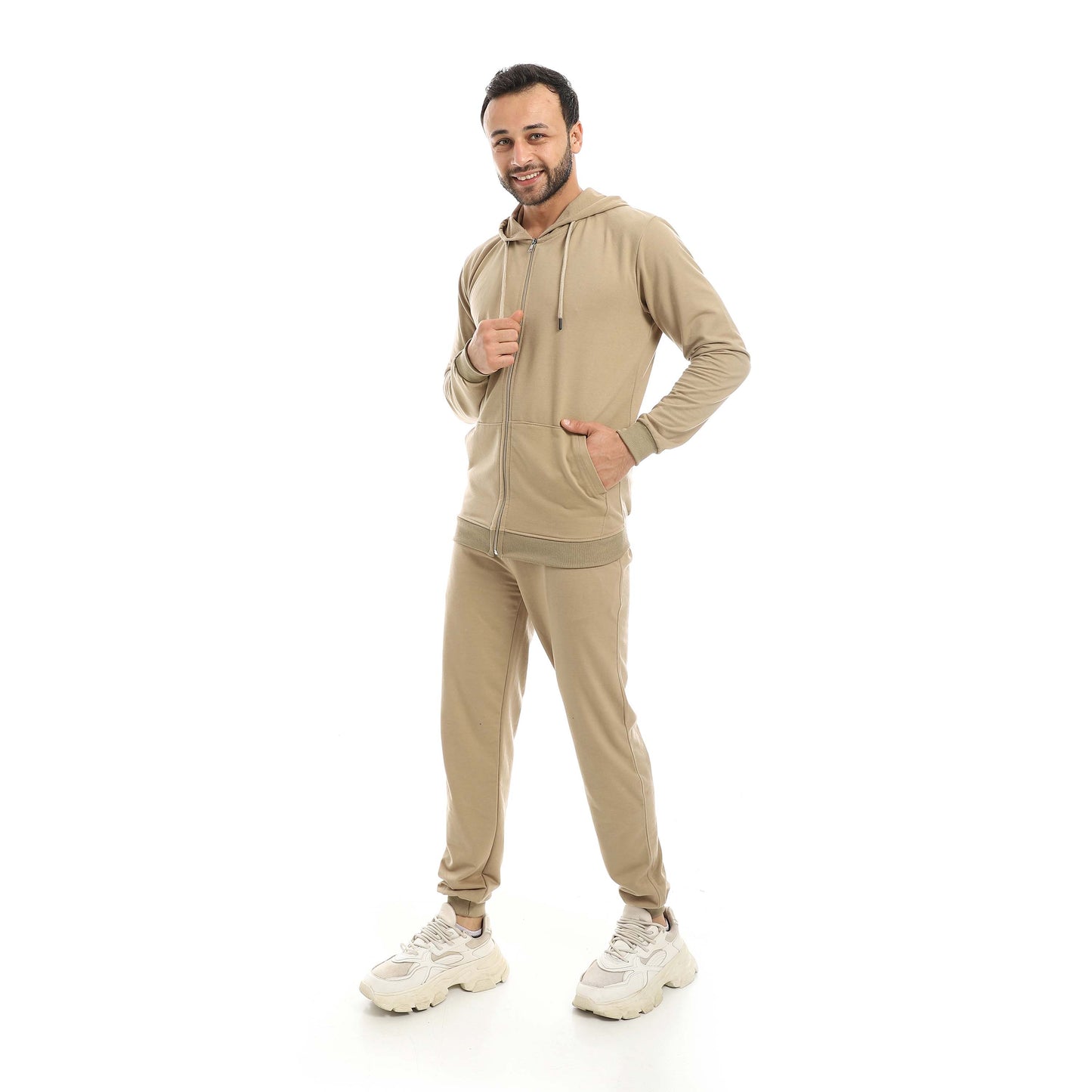 Red Circle Hoodie with zipper with pant men