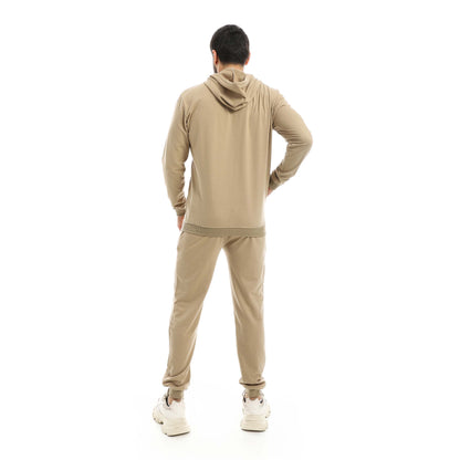 Red Circle Hoodie with zipper with pant men