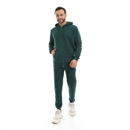 Red Circle Hoodie with zipper with pant men