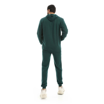 Red Circle Hoodie with zipper with pant men