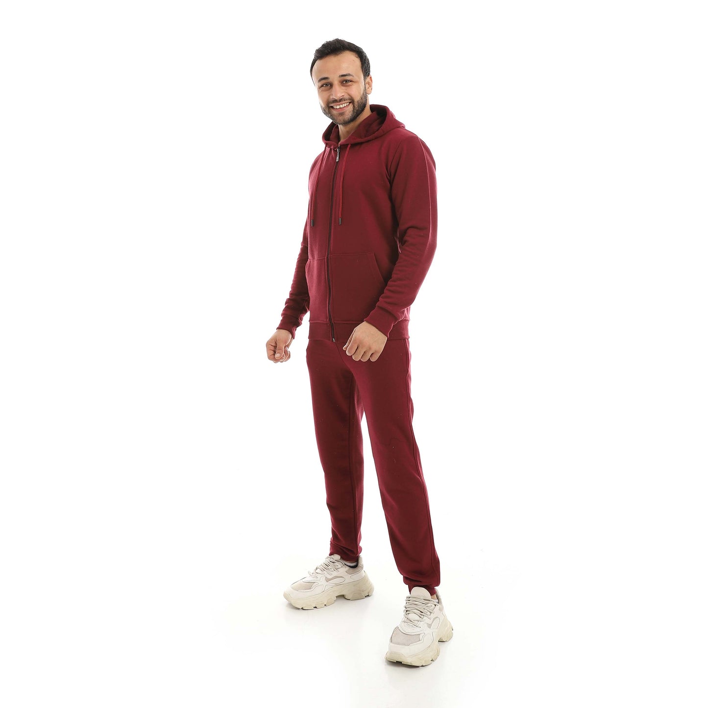 Red Circle Hoodie with zipper with pant men