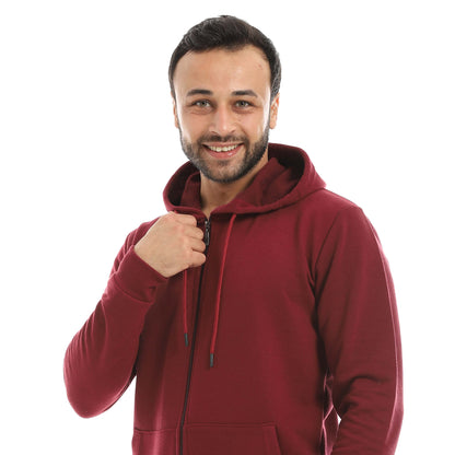 Red Circle Hoodie with zipper with pant men