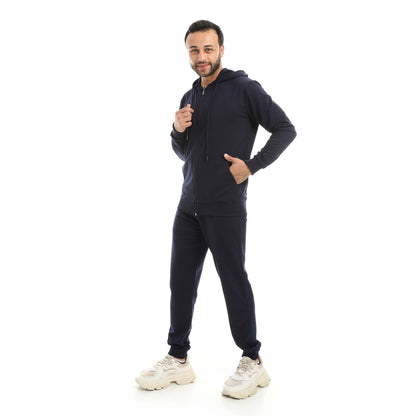 Red Circle Hoodie with zipper with pant men