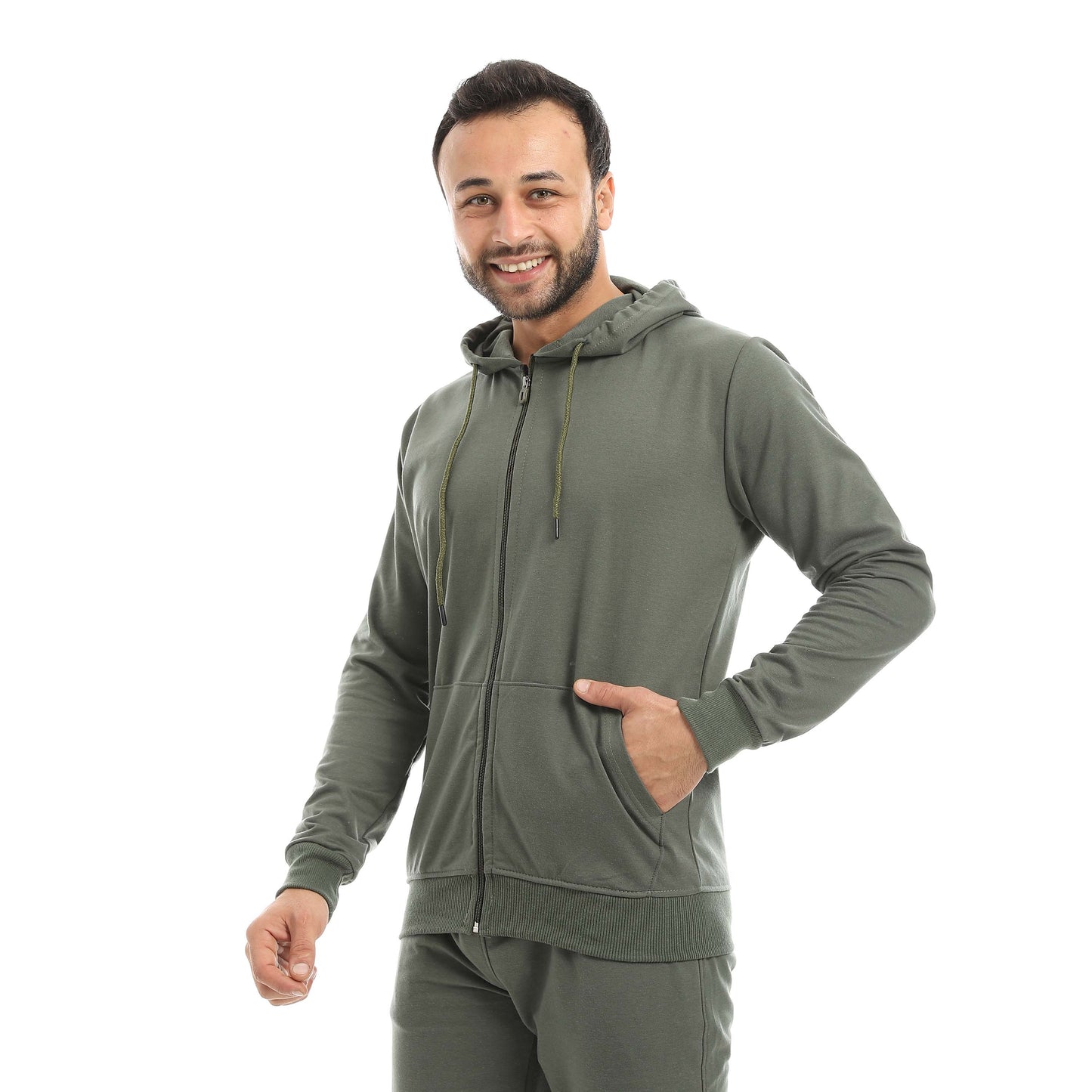 Red Circle Hoodie with zipper with pant men