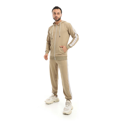 Red Circle Hoodie with zipper with pant men