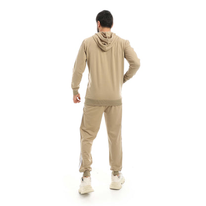 Red Circle Hoodie with zipper with pant men