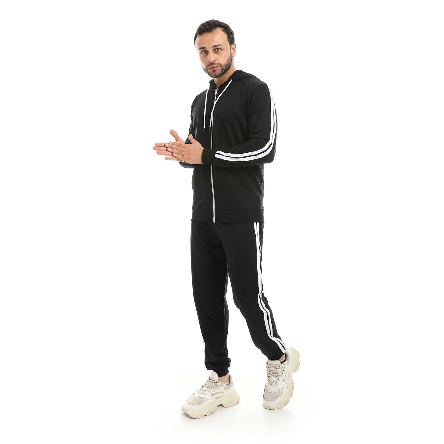 Red Circle Hoodie with zipper with pant men