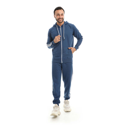 Red Circle Hoodie with zipper with pant men