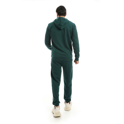 Red Circle Hoodie with zipper with pant men