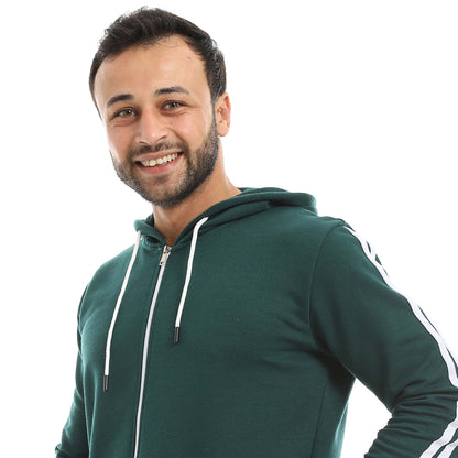 Red Circle Hoodie with zipper with pant men