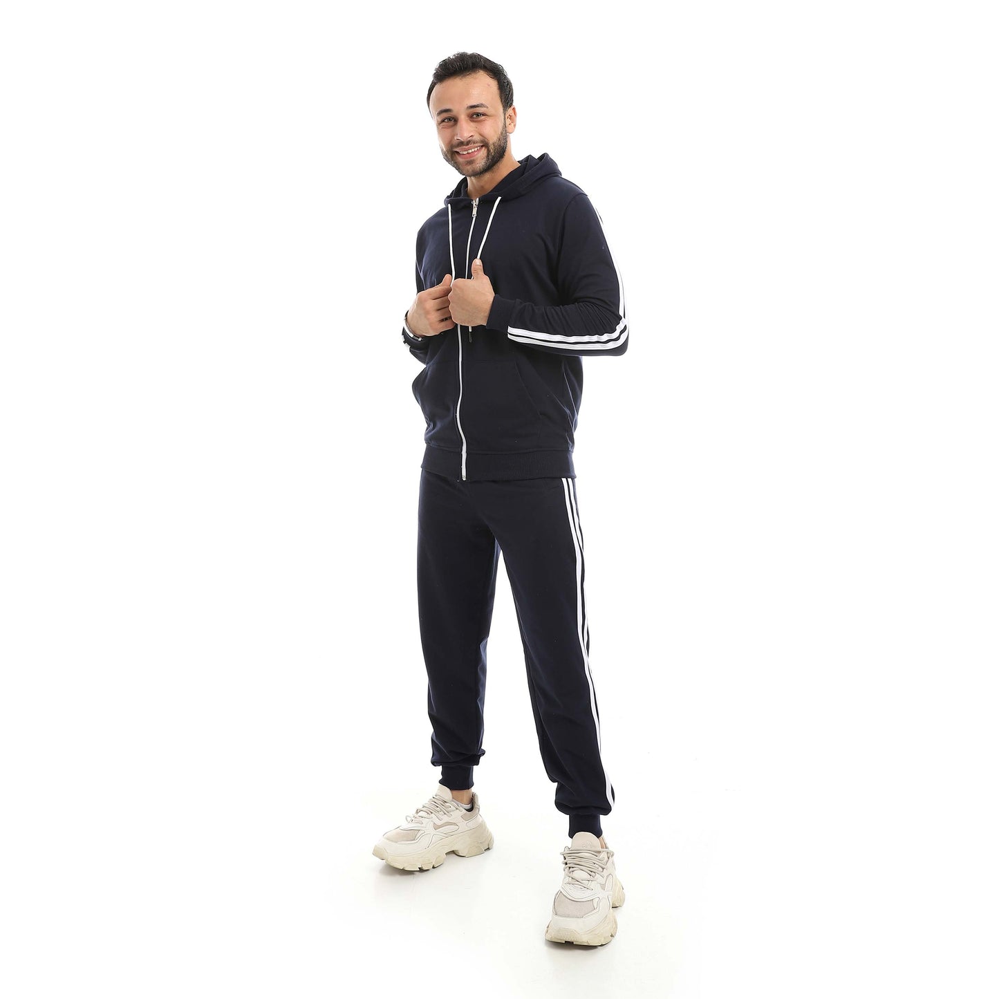 Red Circle Hoodie with zipper with pant men