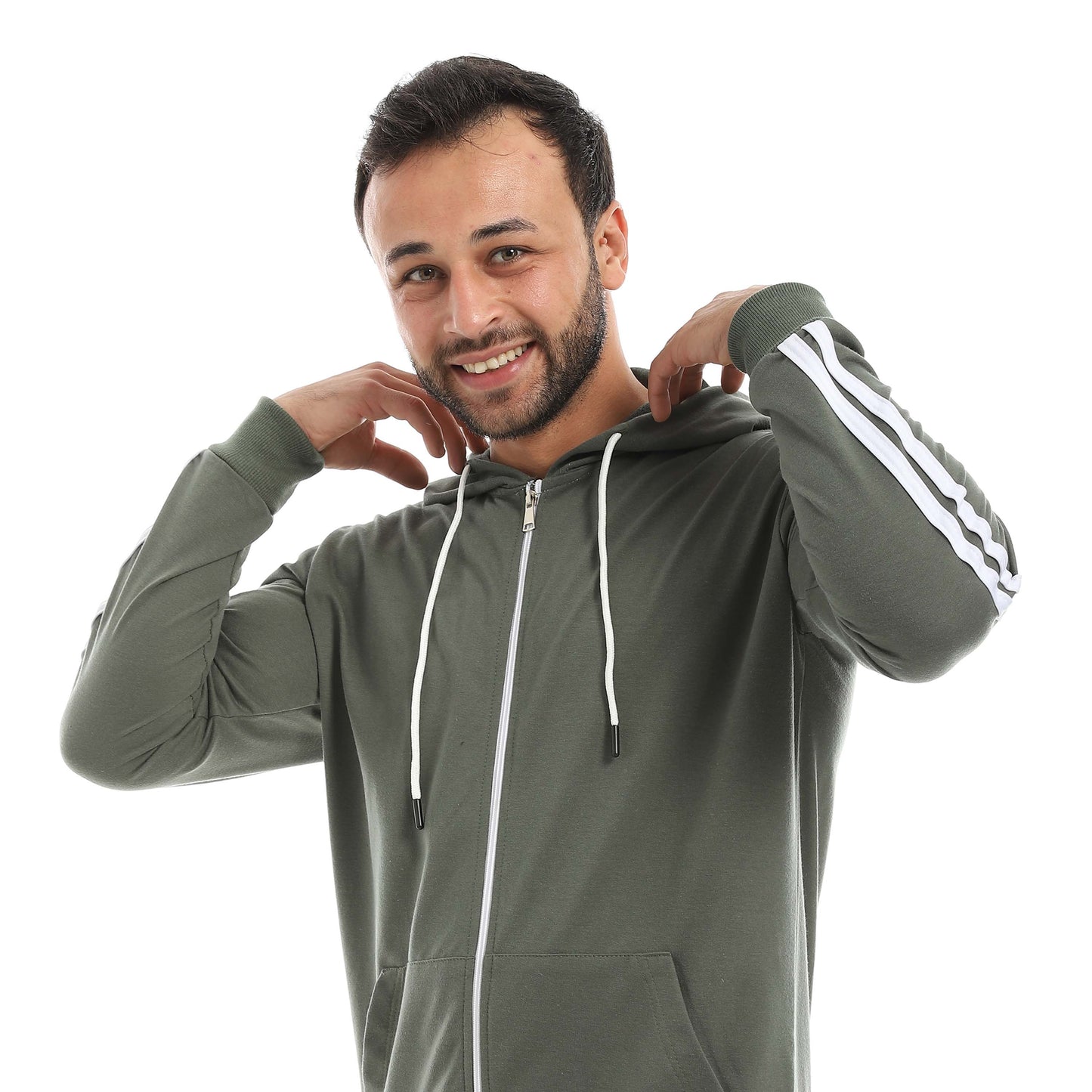 Red Circle Hoodie with zipper with pant men