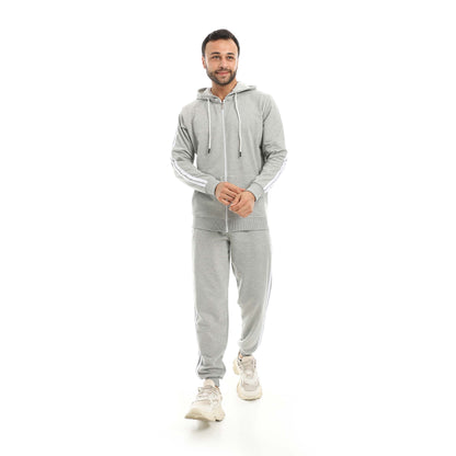 Red Circle Hoodie with zipper with pant men