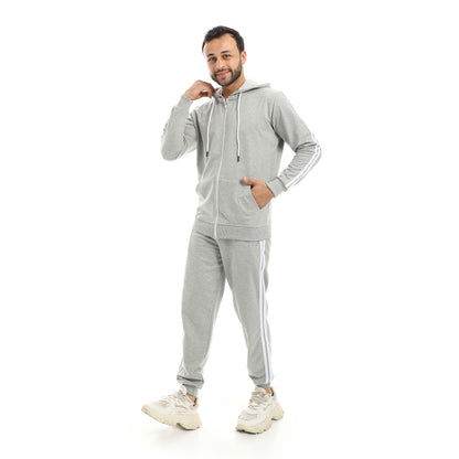 Red Circle Hoodie with zipper with pant men