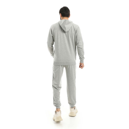 Red Circle Hoodie with zipper with pant men